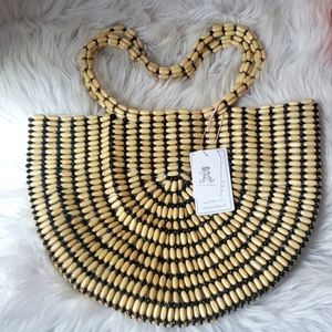 Half moon beaded bag